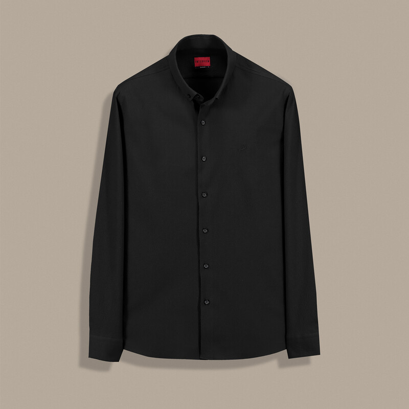 Drew Uzun Kol Klasik Siyah Gömlek 