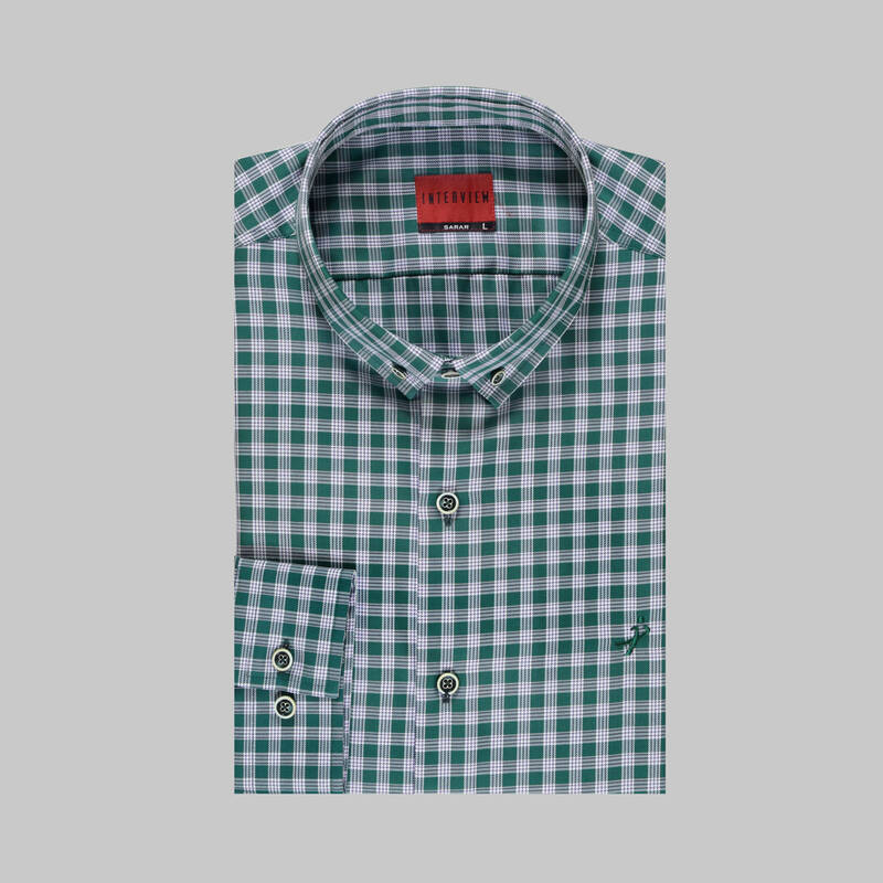 Drew Uzun Kol Kareli Yeşil Gömlek - 3