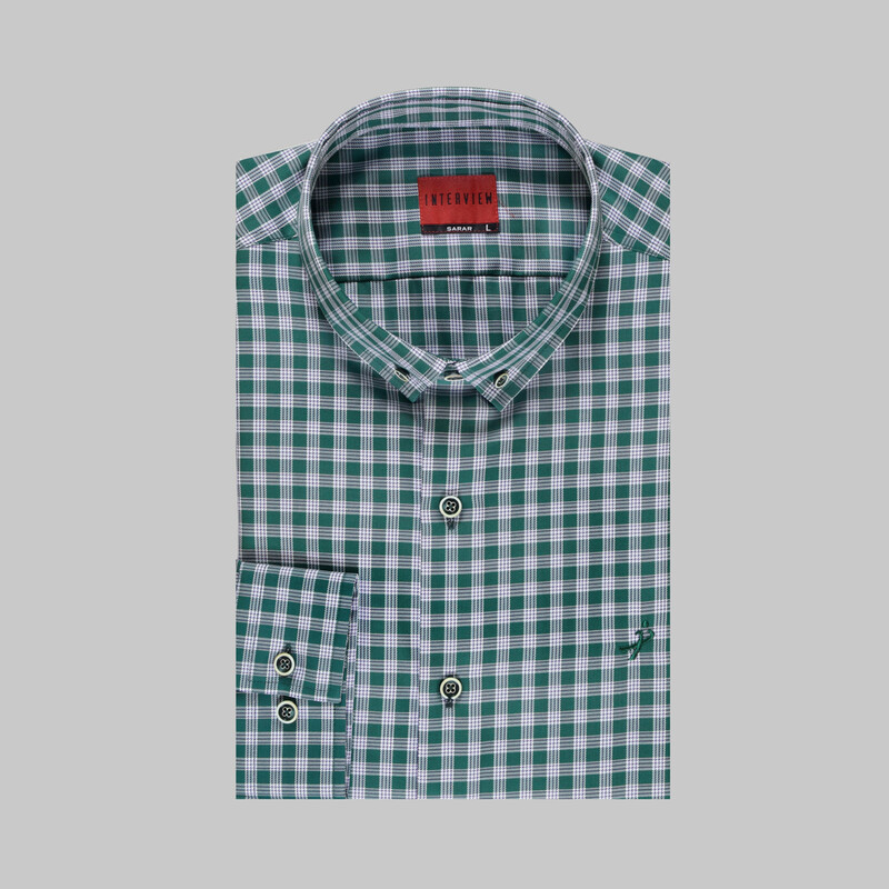 Drew Uzun Kol Kareli Yeşil Gömlek - INTERVIEW