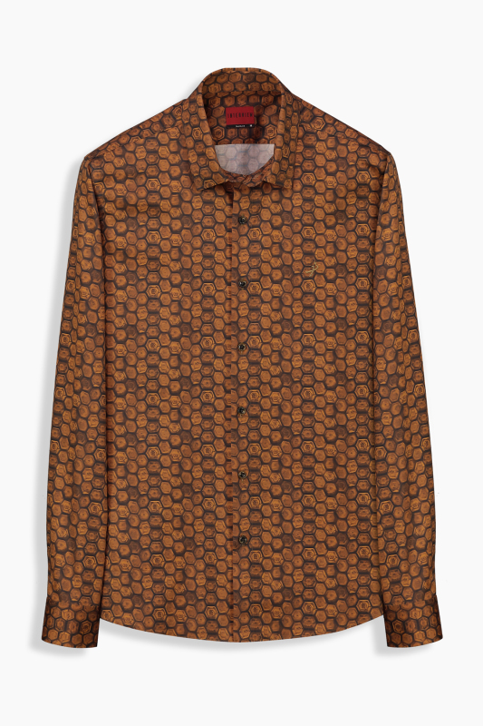 Drew Uzun Kol Petek Çizgili Taba Gömlek 