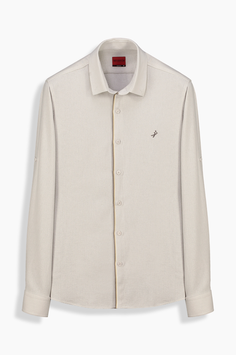 Drew Uzun Kol Taş Rengi Gömlek - 1