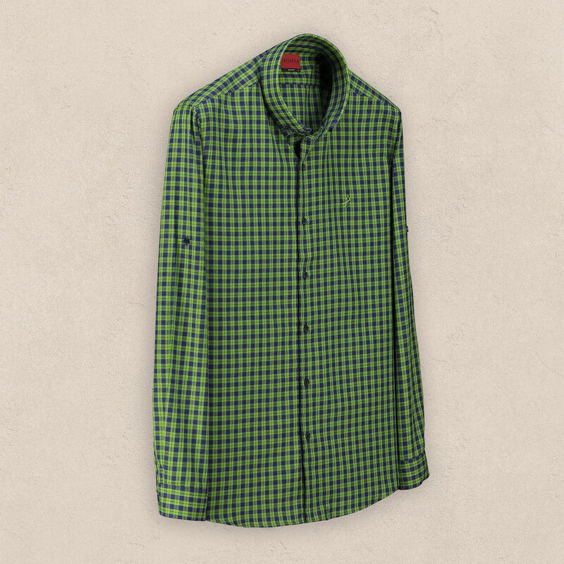 Drew Kareli Yeşil Pamuklu Gömlek 