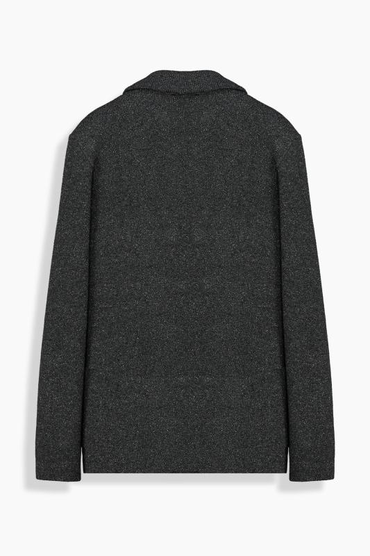 Düğmeli Gri Triko Ceket - SARAR PREMIUM