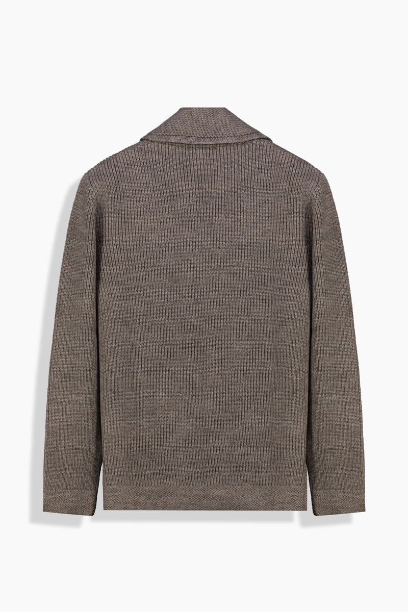 Düğmeli Kahverengi Hırka - 2