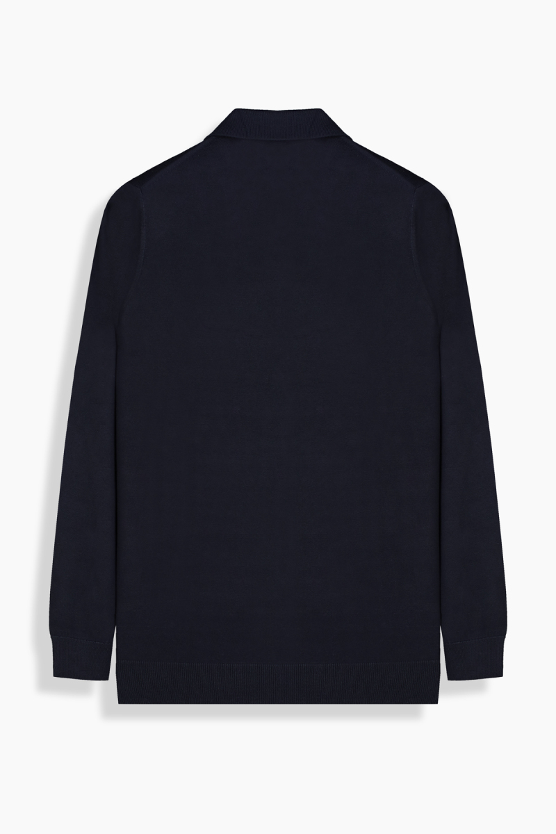 Düğmeli Polo Yaka Erkek Lacivert Triko - 2