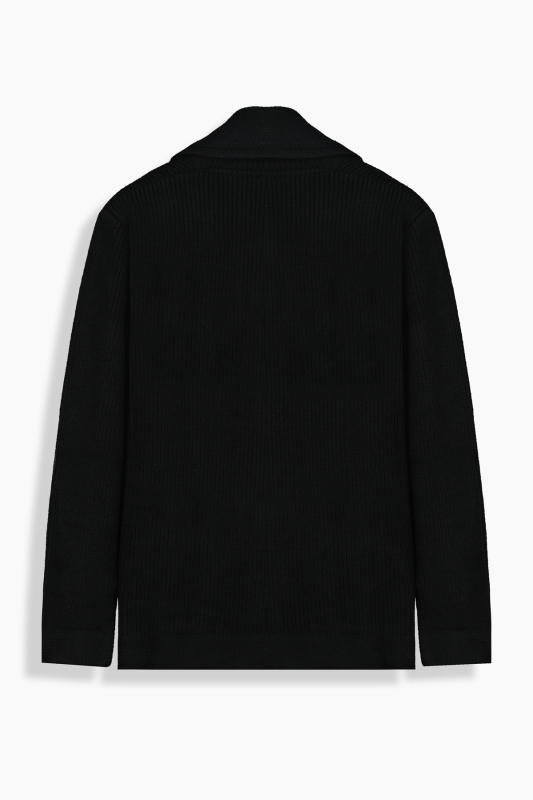 Düğmeli Siyah Hırka - INTERVIEW