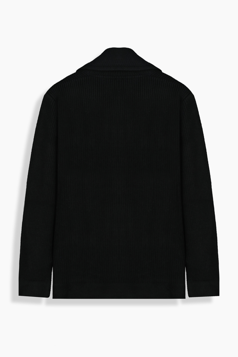 Düğmeli Siyah Hırka - 2