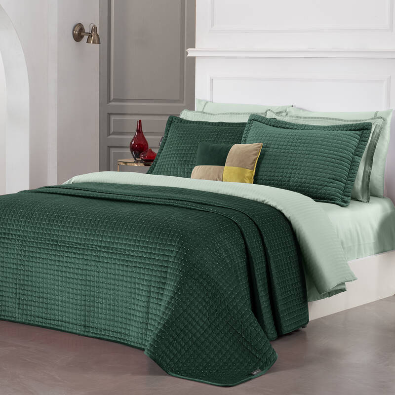 Dustin Yatak Örtüsü Seti Çift Kişilik Yeşil - 1