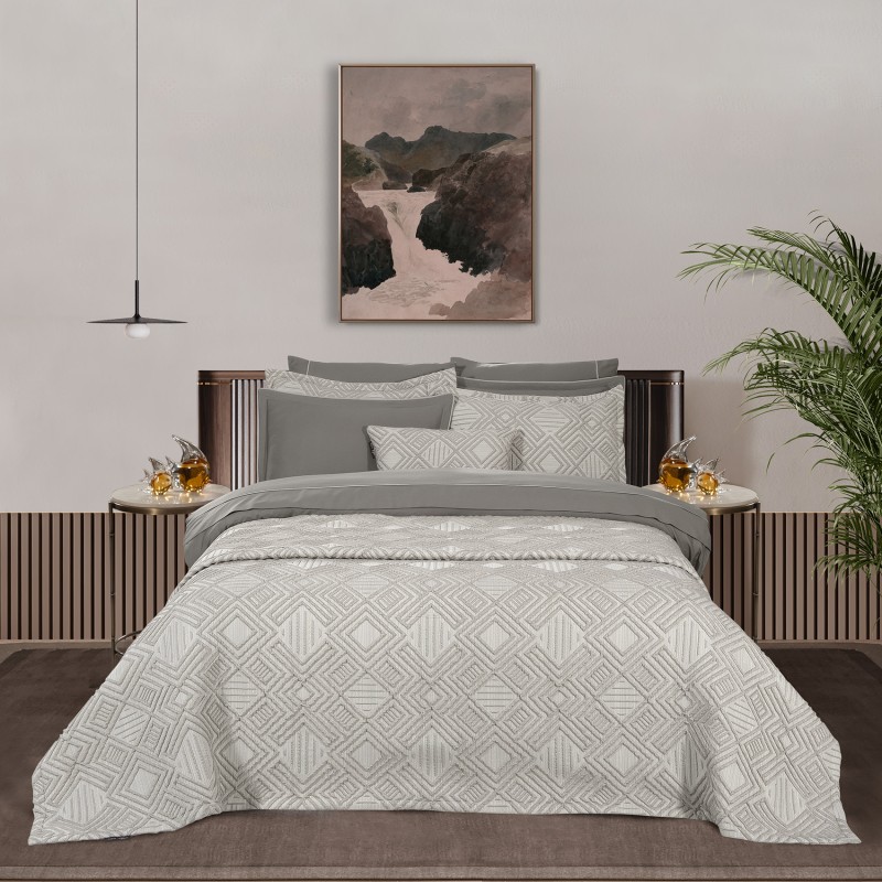 Ebora Yatak Örtüsü ve Nevresim Takımı Bej - SAREV