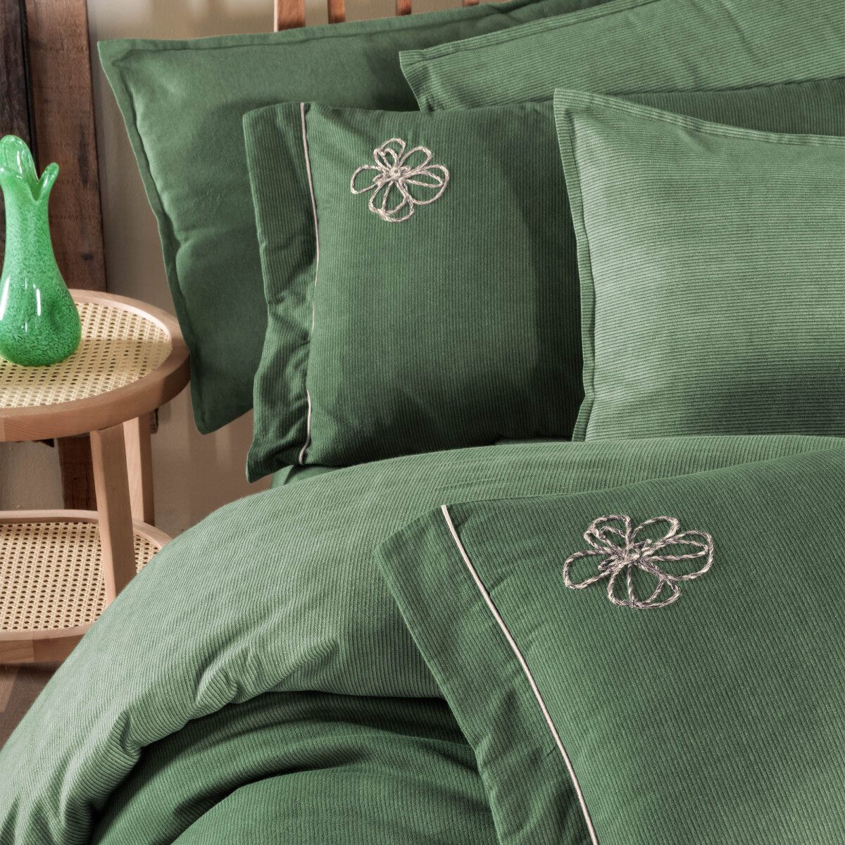Ederlezi Flanel Nevresim Takımı Çift Kişilik Yeşil - 5