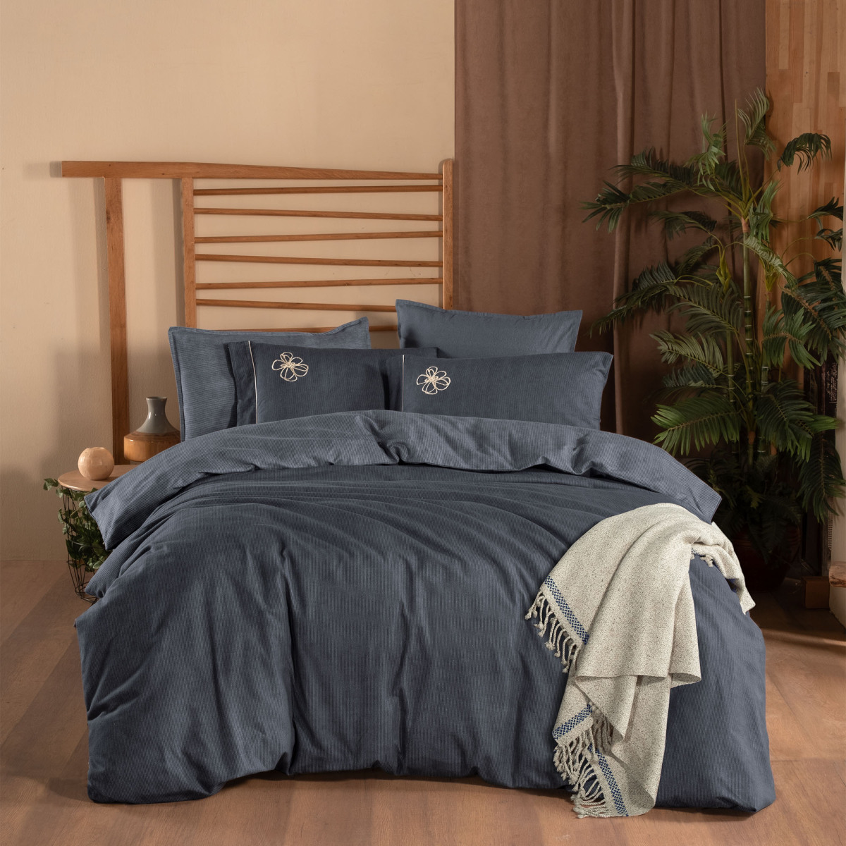 Ederlezi Flanel Nevresim Takımı King Size Gri - 1