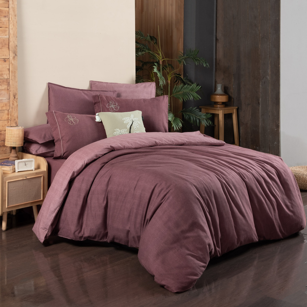 Ederlezi Flanel Nevresim Takımı King Size Gül Kurusu - 3