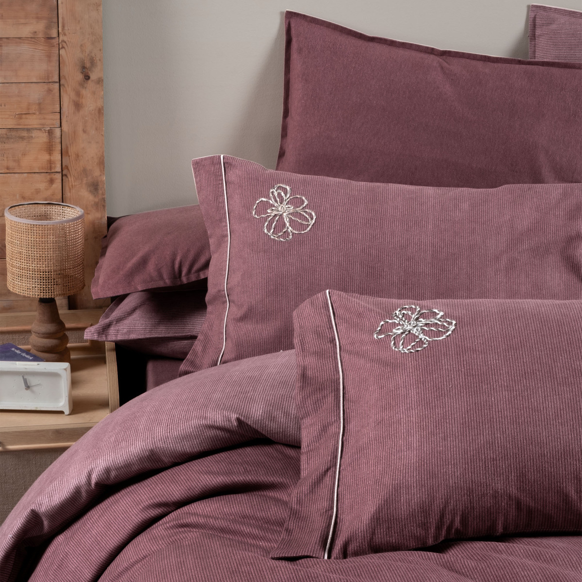 Ederlezi Flanel Nevresim Takımı King Size Gül Kurusu - 5