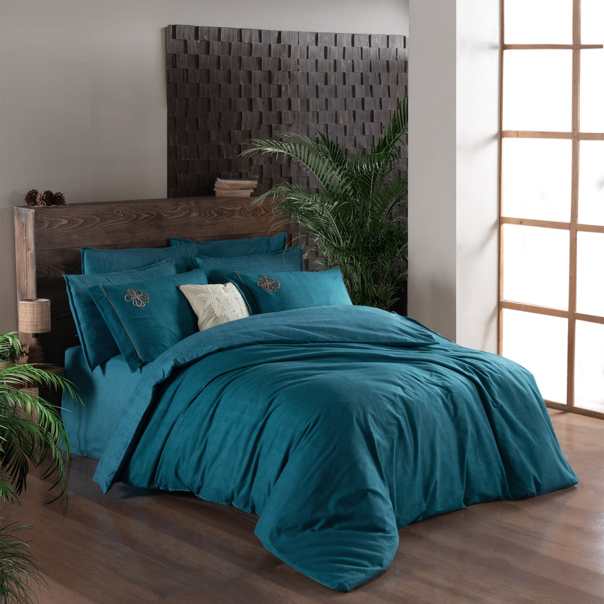 Ederlezi Flanel Nevresim Takımı King Size Turkuaz - 2