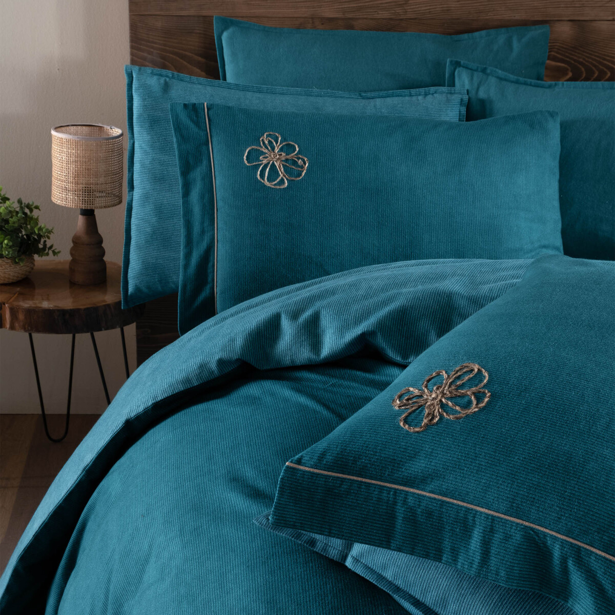 Ederlezi Flanel Nevresim Takımı King Size Turkuaz - 5