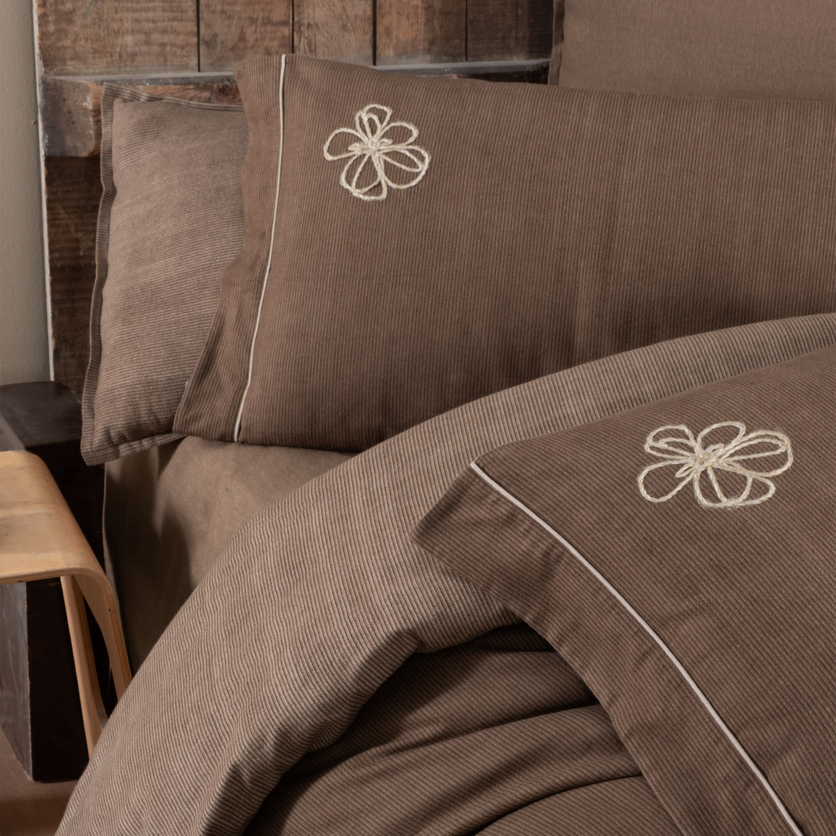 Ederlezi Flanel Nevresim Takımı King Size Mocha - 5