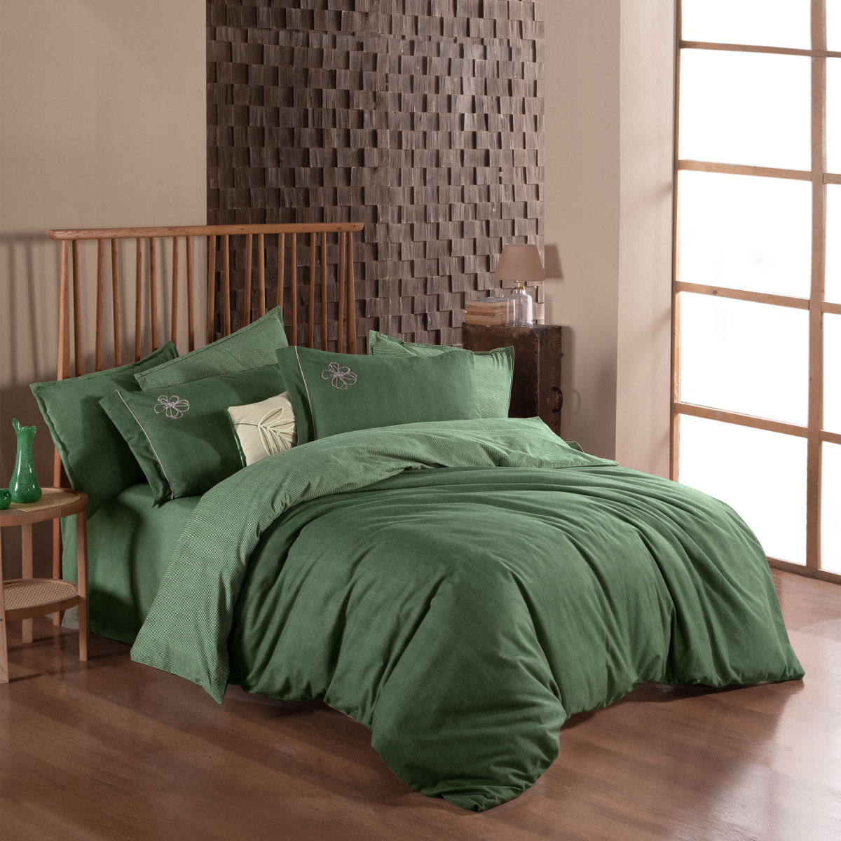 Ederlezi Flanel Nevresim Takımı King Size Yeşil - 3