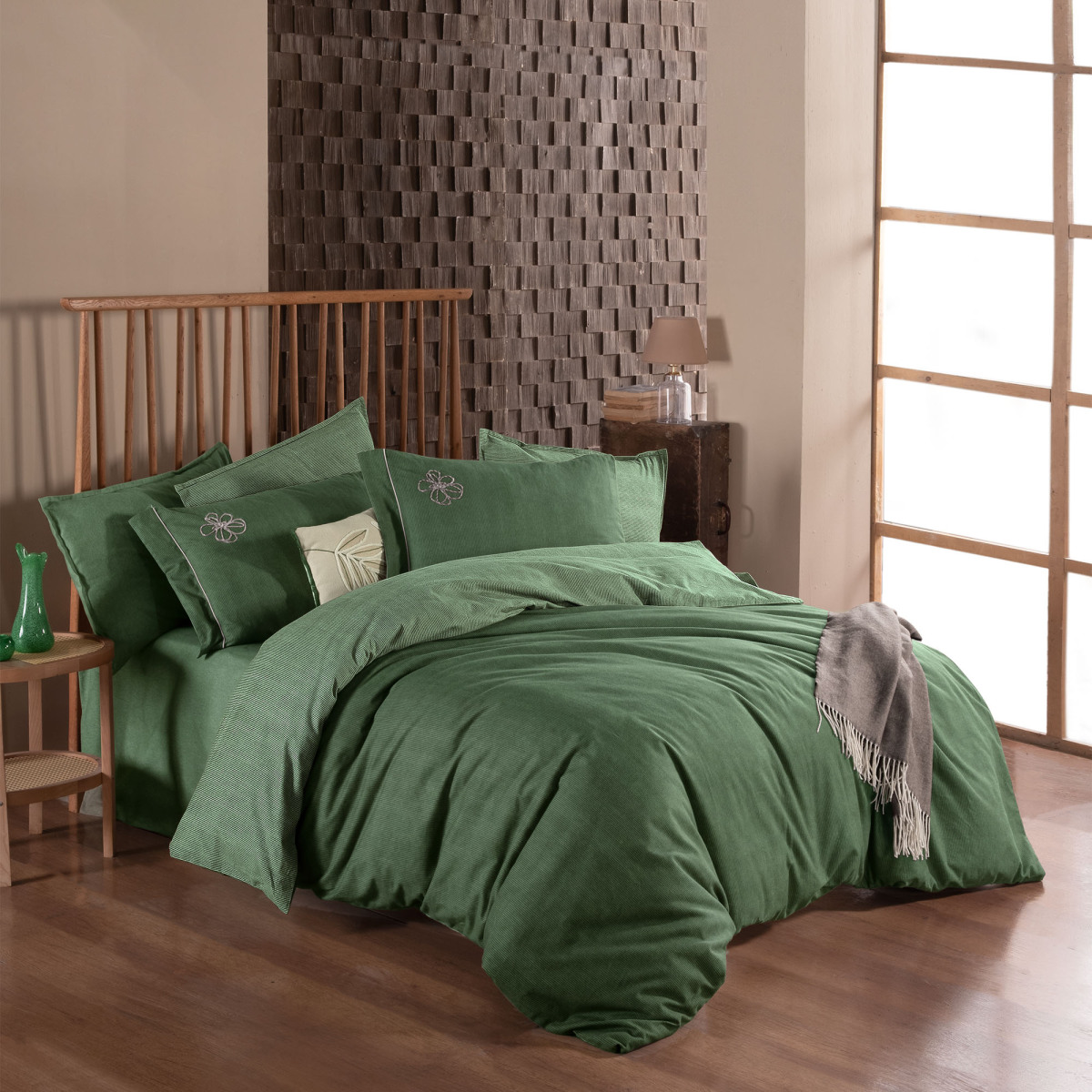 Ederlezi Flanel Nevresim Takımı King Size Yeşil - 4