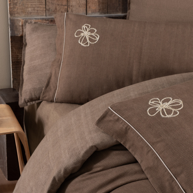 Ederlezi Flanel Nevresim Takımı Tek Kişilik Mocha - SAREV