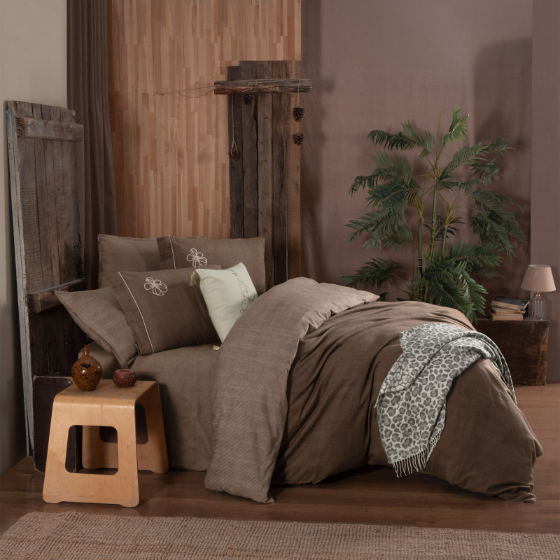 Ederlezi Flanel Nevresim Takımı Tek Kişilik Mocha 