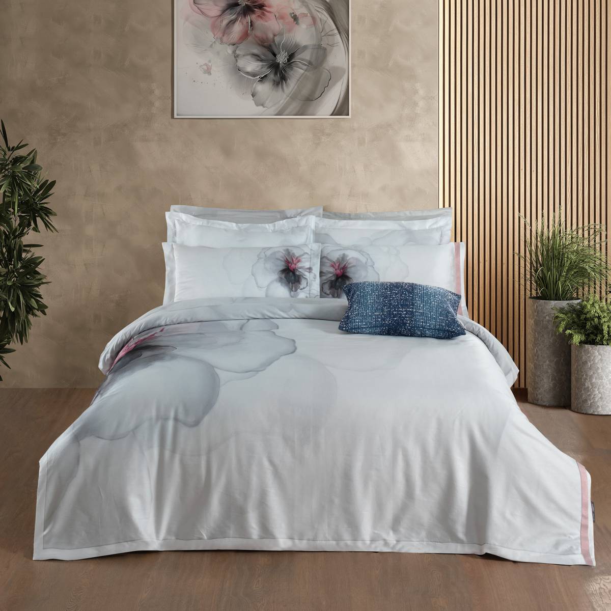 Efira Pamuk Saten Nevresim Takımı King Size Beyaz - 2