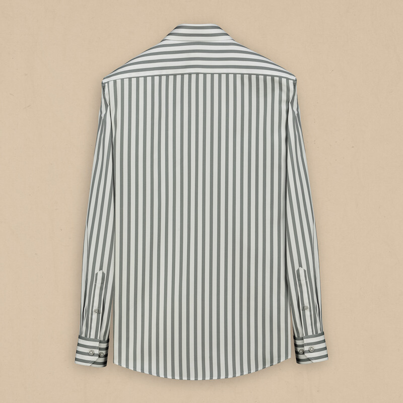 Eleta Çizgili Gri Pamuklu Gömlek - SARAR