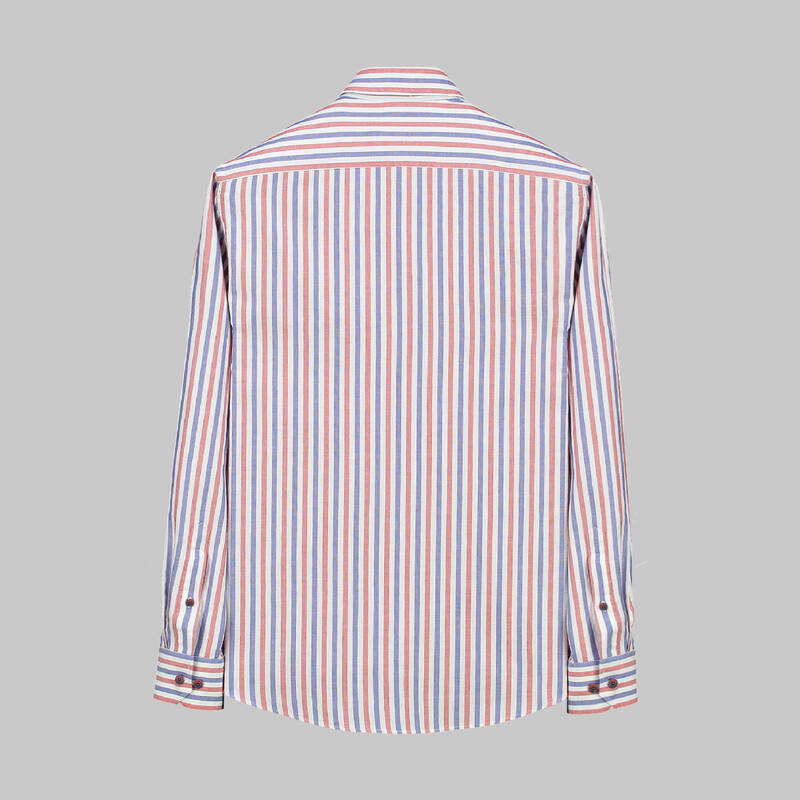 Eleta Çizgili Kırmızı Gömlek - 2