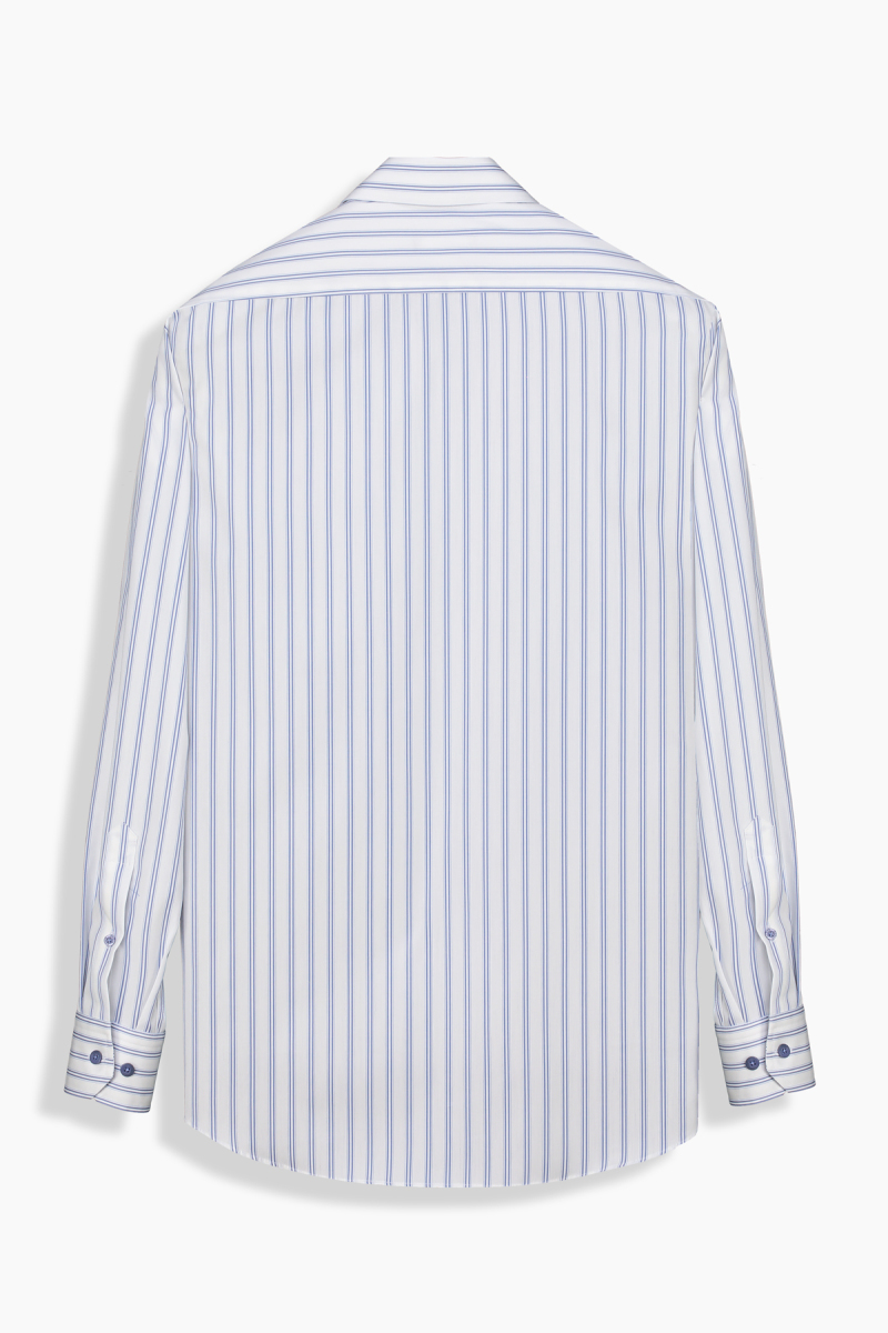 Eleta Çizgili Klasik Mavi Gömlek - 2