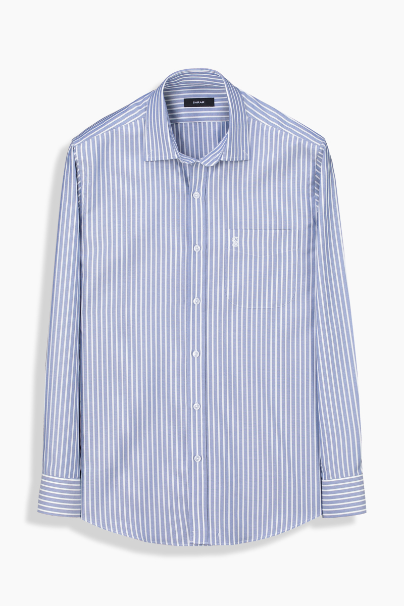 Eleta Çizgili Lacivert Gömlek - 1