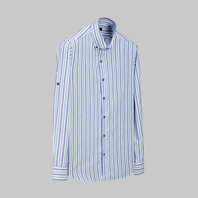 Eleta Çizgili Mavi Gömlek - 4