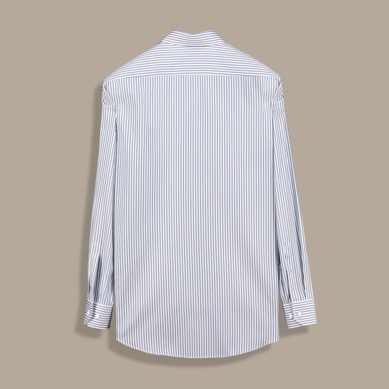 Eleta Çizgili Pamuklu Gri Gömlek - SARAR