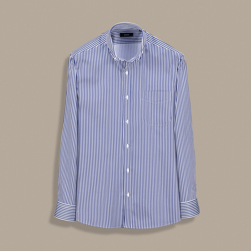 Eleta Çizgili Pamuklu Lacivert Gömlek 