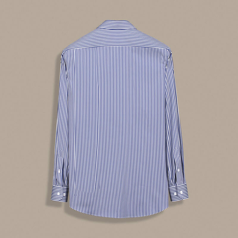 Eleta Çizgili Pamuklu Lacivert Gömlek - 2