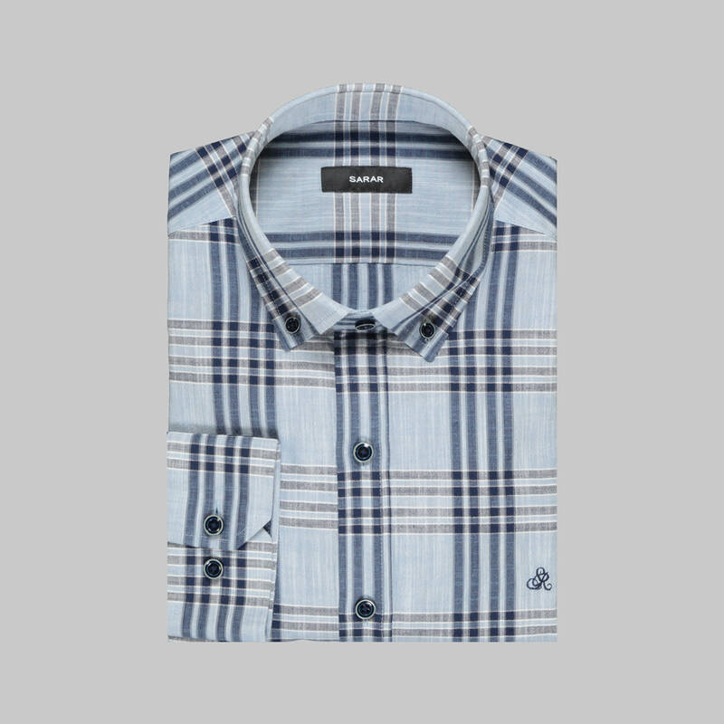 Eleta Ekose Slim Mavi Gömlek - 3