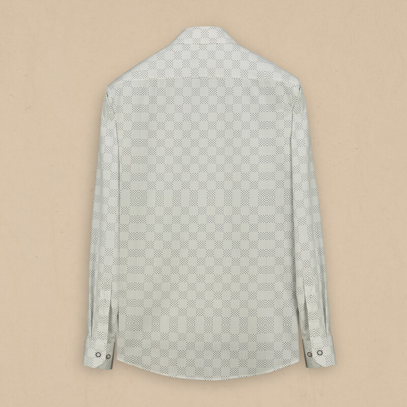 Eleta Slimeo Koyu Lacivert Desenli Gömlek - SARAR