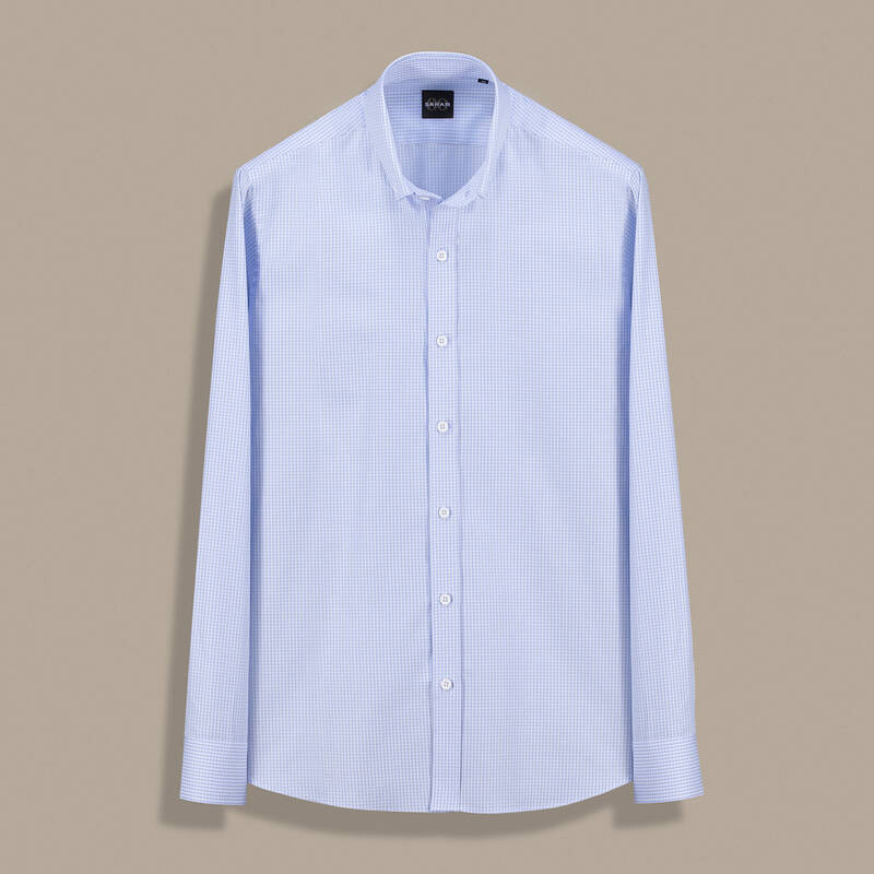 Eleta Slimeo Kareli Açık Mavi Gömlek - 1