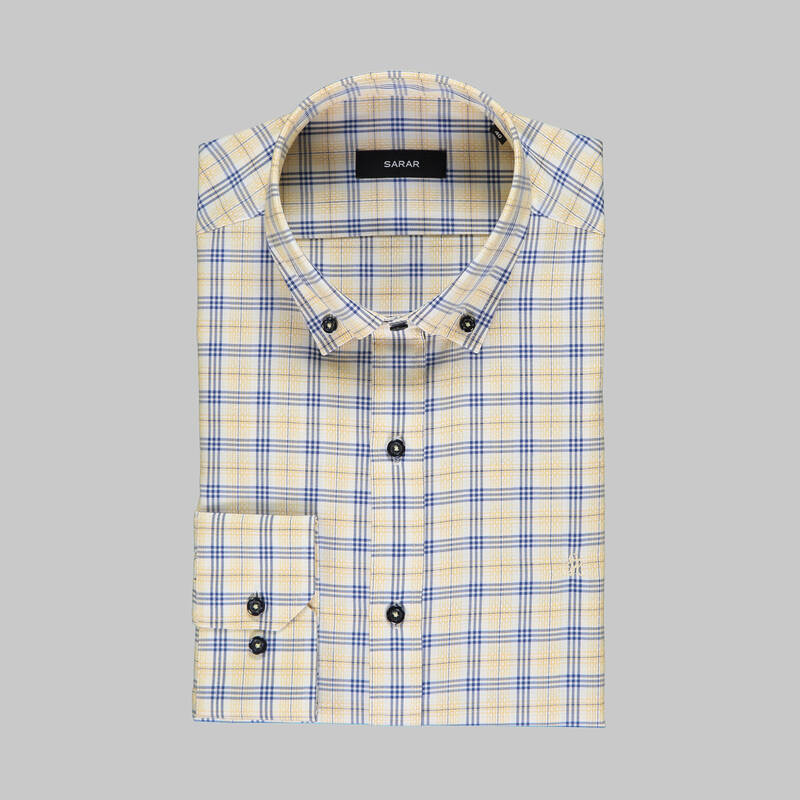 Eleta Slimeo Ekose Sarı Gömlek - 3