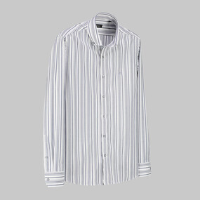 Eleta Slimeo Çizgili Lacivert Gömlek 