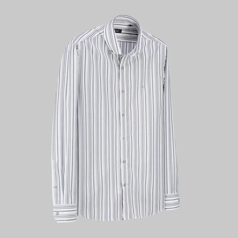 Eleta Slimeo Çizgili Lacivert Gömlek - 1