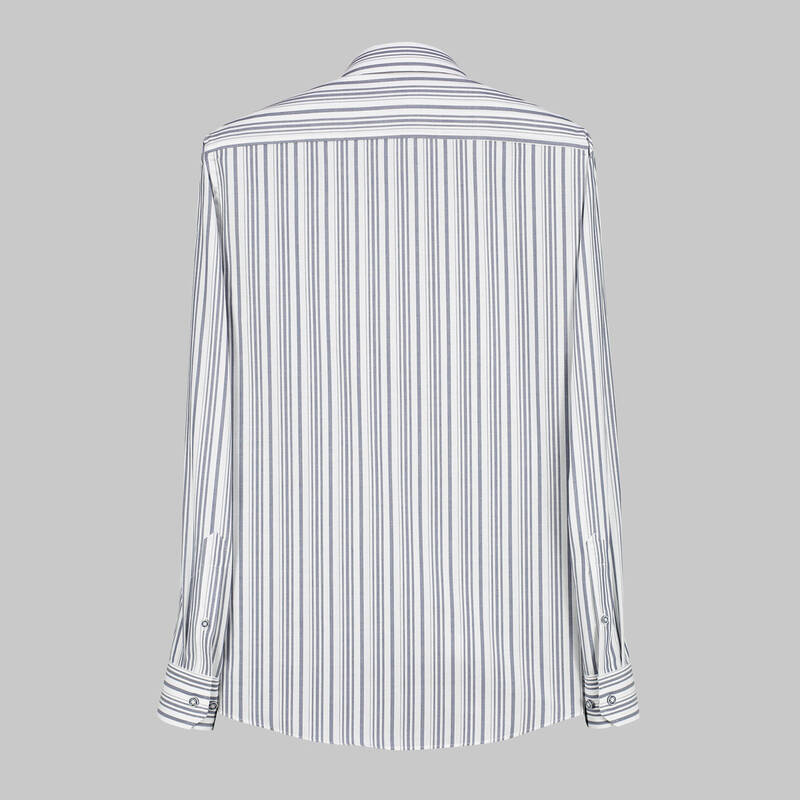 Eleta Slimeo Çizgili Lacivert Gömlek - 2