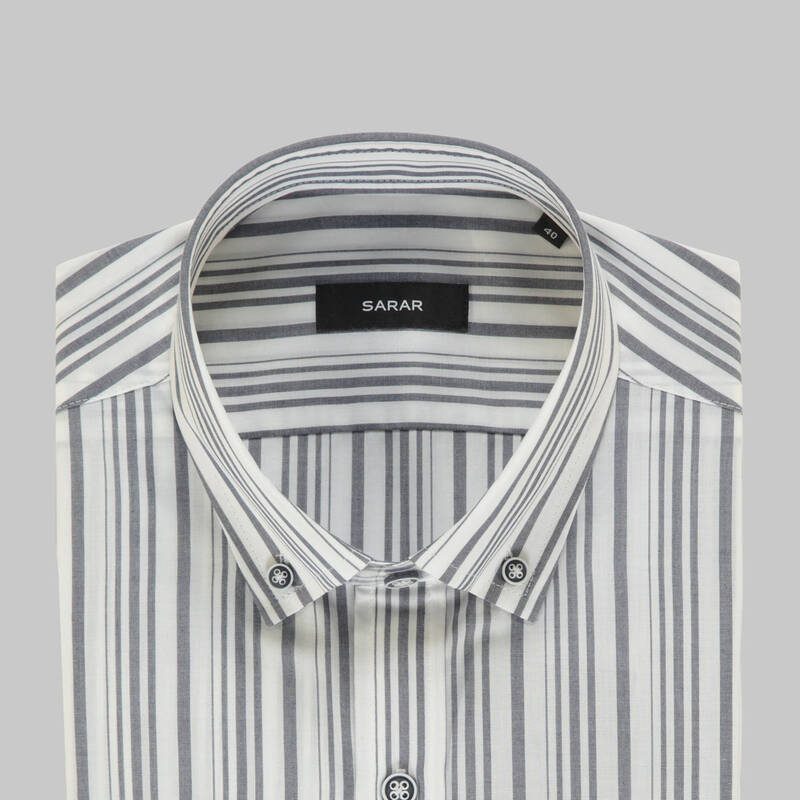 Eleta Slimeo Çizgili Lacivert Gömlek - 4