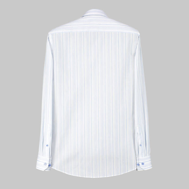 Eleta Slimeo Çizgili Mavi Gömlek - 2