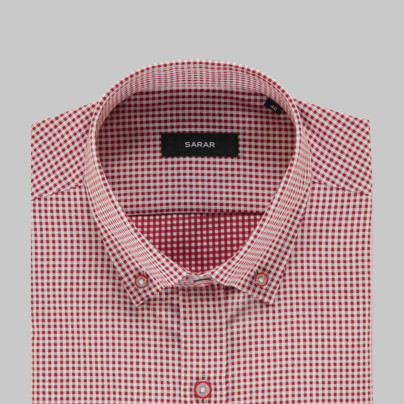 Eleta Slimeo Kareli Kırmızı Gömlek - 4