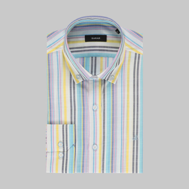 Eleta Slimeo Çizgili Sarı Gömlek - 3