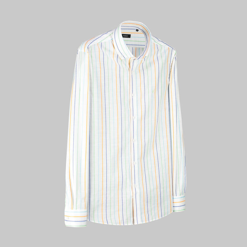 Eleta Slimeo Çizgili Yeşil Gömlek - 1