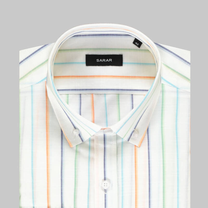 Eleta Slimeo Çizgili Yeşil Gömlek - 4