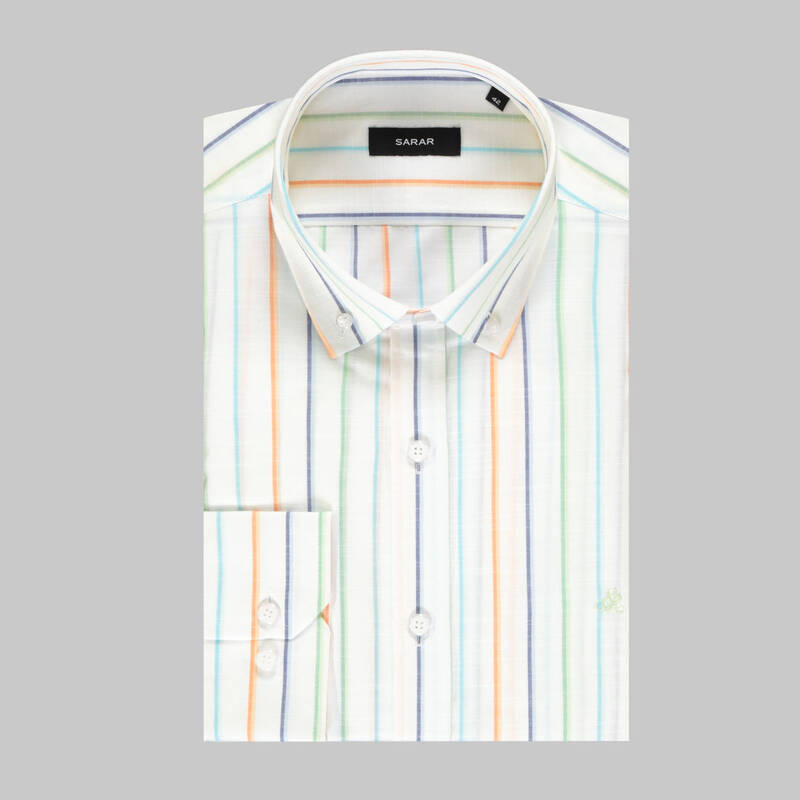 Eleta Slimeo Çizgili Yeşil Gömlek - 3