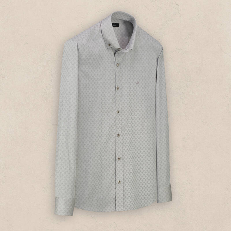 Eleta Slimeo Mavi Desenli Gömlek - 1