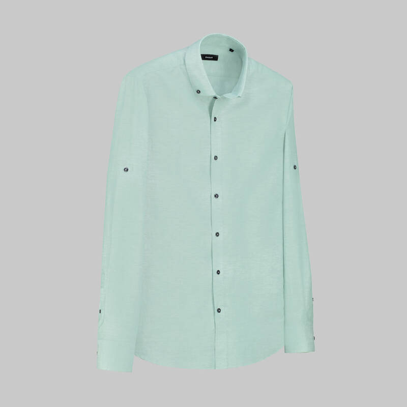 Eleta Uzun Kol Slimeo Yeşil Gömlek - 1