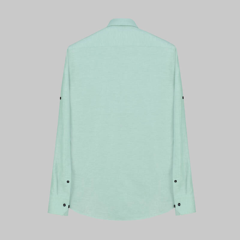 Eleta Uzun Kol Slimeo Yeşil Gömlek - 2